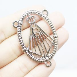 Salve Rainha de Metal / 47x30mm - Nossa Senhora Aparecida (unidade) - Níquel