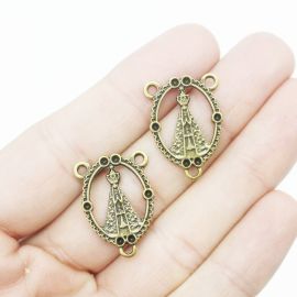 Salve Rainha de Metal / 23x17mm - N. Sra Aparecida (Unidade)