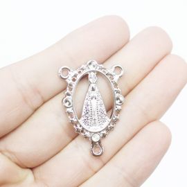 Salve Rainha de Metal / 33x22mm - Nossa Senhora Aparecida (Unidade)