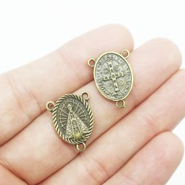 Salve Rainha de Metal / 19x15mm - N. Sra Aparecida (Unidade)