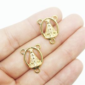Salve Rainha de Metal / 20x15mm - Nossa Senhora Aparecida (unidade)