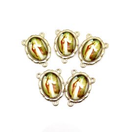 Salve Rainha de Metal com Resina / 26x18mm - Bom Pastor (unid.) - Dourado