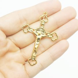 Crucifixo de Metal / 54x35mm - Cristo (Unidade) - Dourado