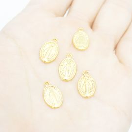 Mine Medalha de Metal / 14x9mm - Nossa Senhora das Graças (unidade) - Dourado