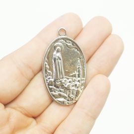 Medalha de Metal / 42x24mm - Nossa Senhora de Fatima (unidade) - Níquel