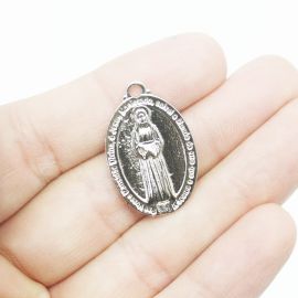 Medalha de Metal / 27x18mm - Nossa Senhora das Lagrimas (unidade)-Níquel