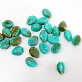 Entremeio de Plástico Mesclado / 19x14mm - Búzio (10 gramas)-Turquesa