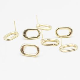 Pino de Brinco em Metal / 15x9mm  (1 par) - Dourado