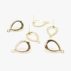 Pino de Brinco em Metal / 21x14mm  (1 par) - Dourado
