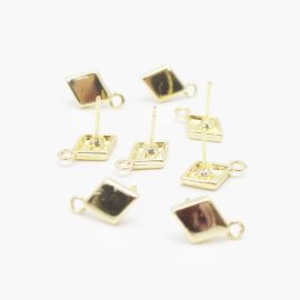 Pino de Brinco em Metal / 15x9mm  (1 par) - Dourado