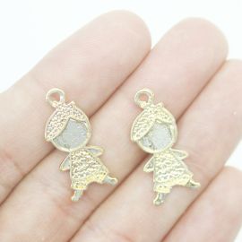 Pingente de Metal - 24x10mm / Menino (Unidade) - Dourado