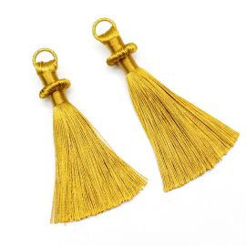 Pingente Tassel / 7,5cm - Linha de Seda - com Argola (PAR)