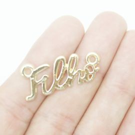 Pingente de Metal - 12x35mm / Filho (Unidade) - Dourado