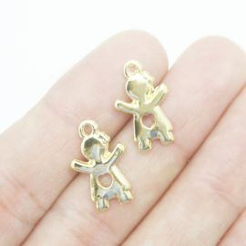 Pingente de Metal - 18x11mm / Menino (Unidade) - Dourado