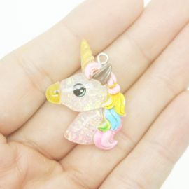 Pingente de Resina / 32x26mm - Biscoito (Unidade) - Unicórnio 