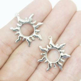 Pingente de Metal / 21mm - Sol (Unidade) -Níquel