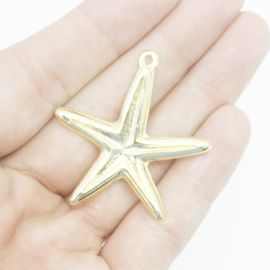 Pingente de Metal / 40mm - Estrela do Mar - Sereismo (Unidade) - Dourado