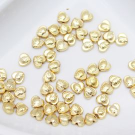 Entremeio de Metal / 8x9mm - Coração (unidade) -Dourado