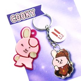 Pingente de Acrílico / 37X32mm - BTS / COOKY (unidade) - ROSA