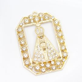 Medalha de Metal / 52x36mm - Nossa Senhora Aparecida (Unidade) - Dourado