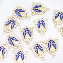 Salve Rainha de Metal / 20X16mm - Nossa Senhora Aparecida (unidade) - Dourado
