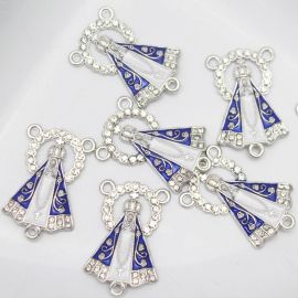 Salve Rainha de Metal / 30x19mm - Nossa Senhora Aparecida (Unidade)