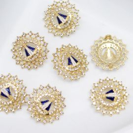 Entemeio de Metal / 25mm - Nossa Senhora Aparecida (Unidade) - Dourado