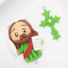 Crucifixo e Salve Rainha em Biscuit - Moises 65x42mm (1PAR)