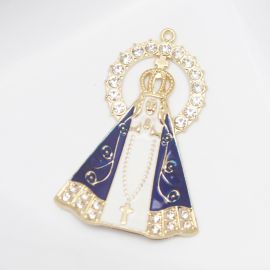 Pingente de Nossa Senhora Aparecida / 60x41mm - com Strass (unidade)