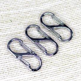 Fecho de Metal / 33x14mm - Mosquetão Duplo (Unidade) - Níquel