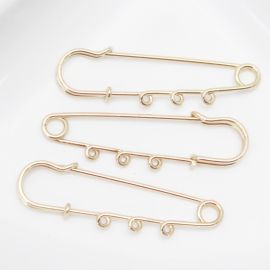 Broche de Metal com 3 Saídas /  63x20mm (Unidade) - Dourado