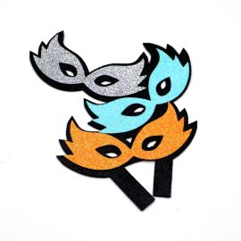 Kit de E.V.A com Glitter / 19,5x14,5cm - Mascaras (1 kit)