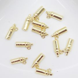 Pingente de Metal / 18mm - Mamadeira (unidade)-Dourado