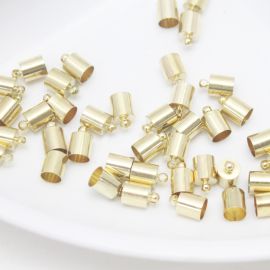 Terminal de Metal / 11x7mm - para Colagem (Unidade) - Dourado