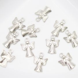 Medalha de Metal / 18x14mm - Anjo (unidade) - Níquel