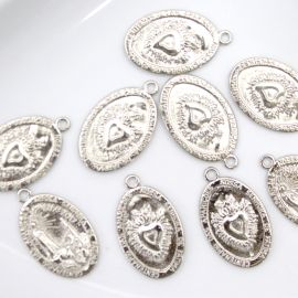 Medalha de Metal / 27x17mm - Nossa Senhora de Fatima (unidade) - Níquel