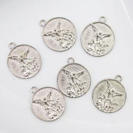Medalha de Metal / 26x22mm - São Miguel (unidade)-Níquel