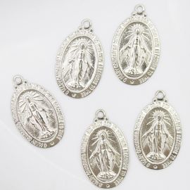 Medalha de Metal / 34x20mm - Nossa Senhora das Graças (unidade)-Níquel