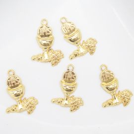 Medalha de Metal / 25X15mm - 1° Eucaristia (unidade)-Dourado
