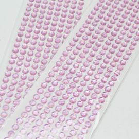 Aplique Adesivo / Strass 6mm (1 CARTELA) - Rosa Furta-Cor