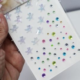 Aplique Adesivo / Estrela 12mm (1 CARTELA) - Strass Colorido