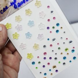 Aplique Adesivo / Concha 10mm (1 CARTELA) - Strass Transparente