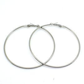Brinco em Metal / 6,5cm - Argola com Trava (1 Par)