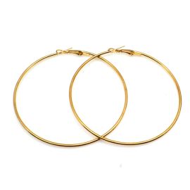 Brinco em Metal / 7,5cm - Argola com Trava (1 Par)