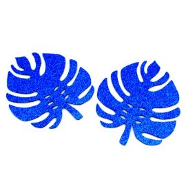 Aplique de E.V.A com Glitter / 11x10,6cm - Folha Costela de Adão (unid.)