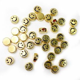 Entremeio de Plástico ABS / 12x6mm - Smile (10 gramas) - Dourado