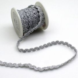 Tira Passamanaria / 8mm - Fita Galão Metalizada - (1 metro) - Prata