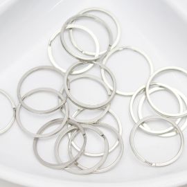 Argola de Chaveiro Reforçada sem Corrente/ 28mm  (UNIDADE)-Níquel