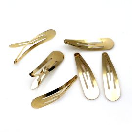 Presilha de Cabelo / 58x15mm - Tic-Tac (Dúzia)-Dourado