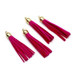 Pingente Tassel / 6,5cm - Fios de Camurça (unid.)